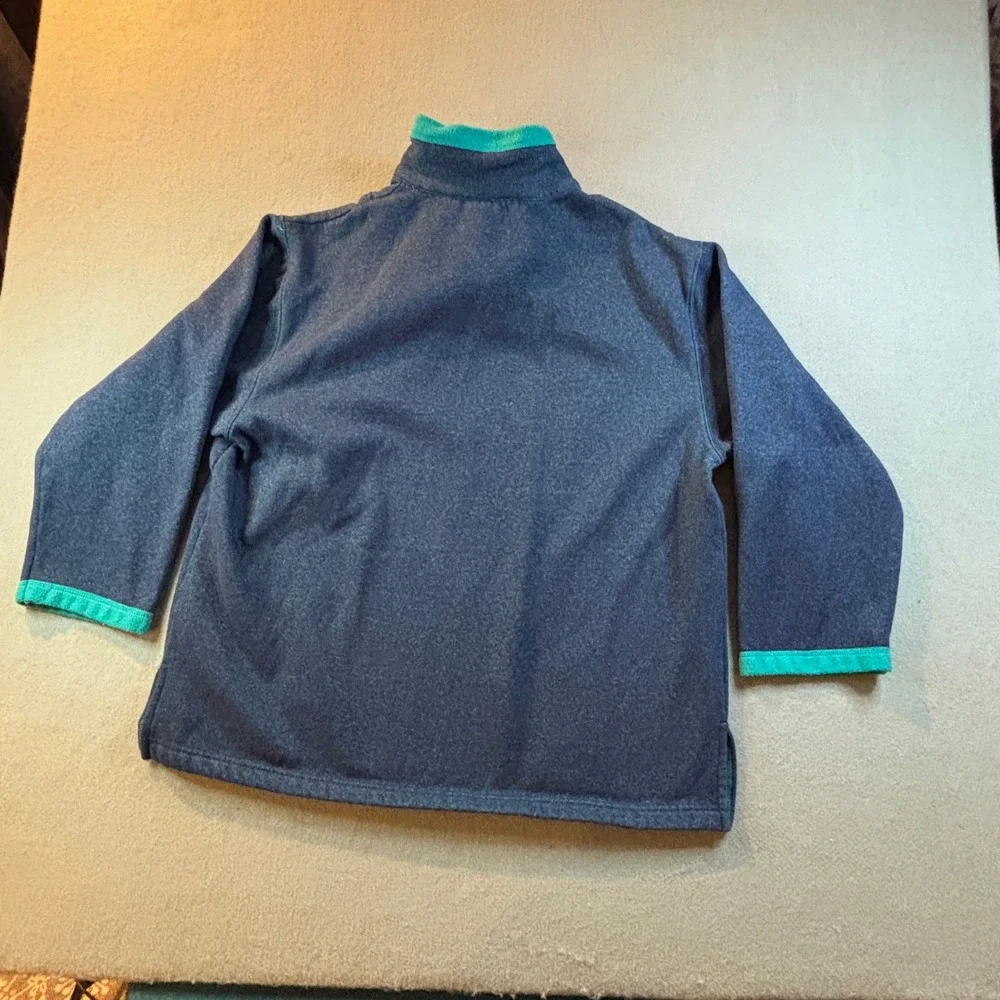 VTG Y2K Y.S. America Mens L Quarter Zip Fleece Pullover Blue Green Style 1980